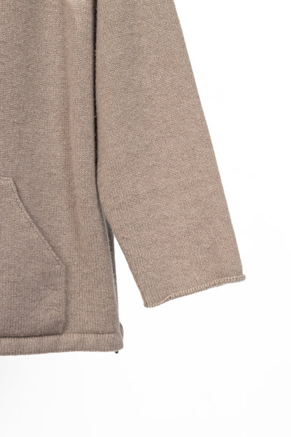 Brunello Cucinelli Brown Cashmere-Knit Sheepskin-Collar Sweater