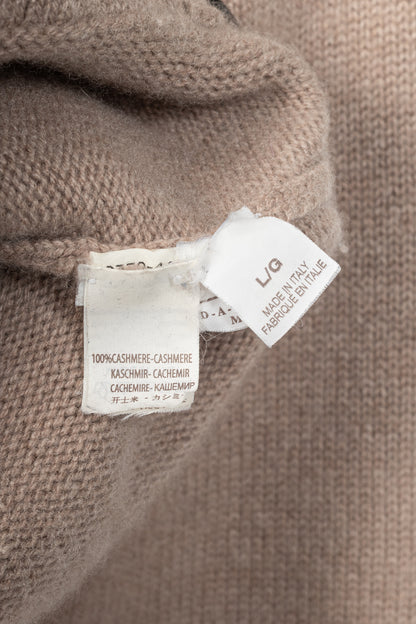 Brunello Cucinelli Brown Cashmere-Knit Sheepskin-Collar Sweater