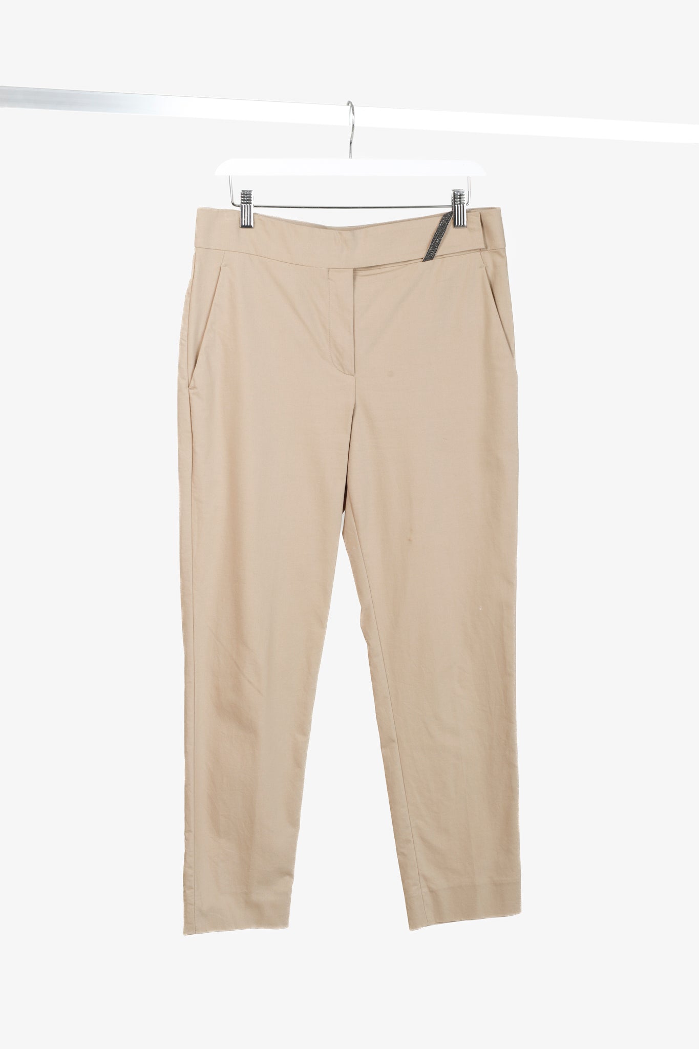 Brunello Cucinelli Monili Bead Khaki Pants