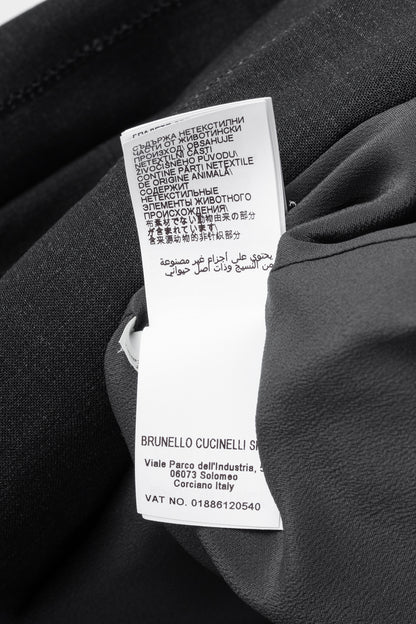 Brunello Cucinelli AW23 Anthracite Wool-Blend Sequin-Stripe Blazer