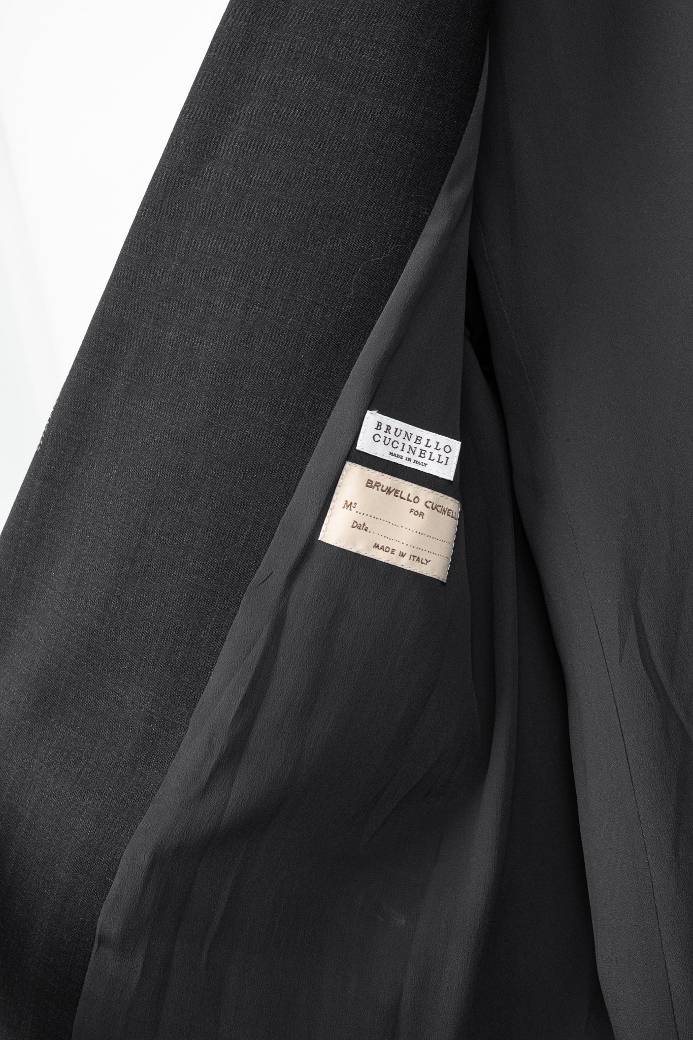 Brunello Cucinelli AW23 Anthracite Wool-Blend Sequin-Stripe Blazer