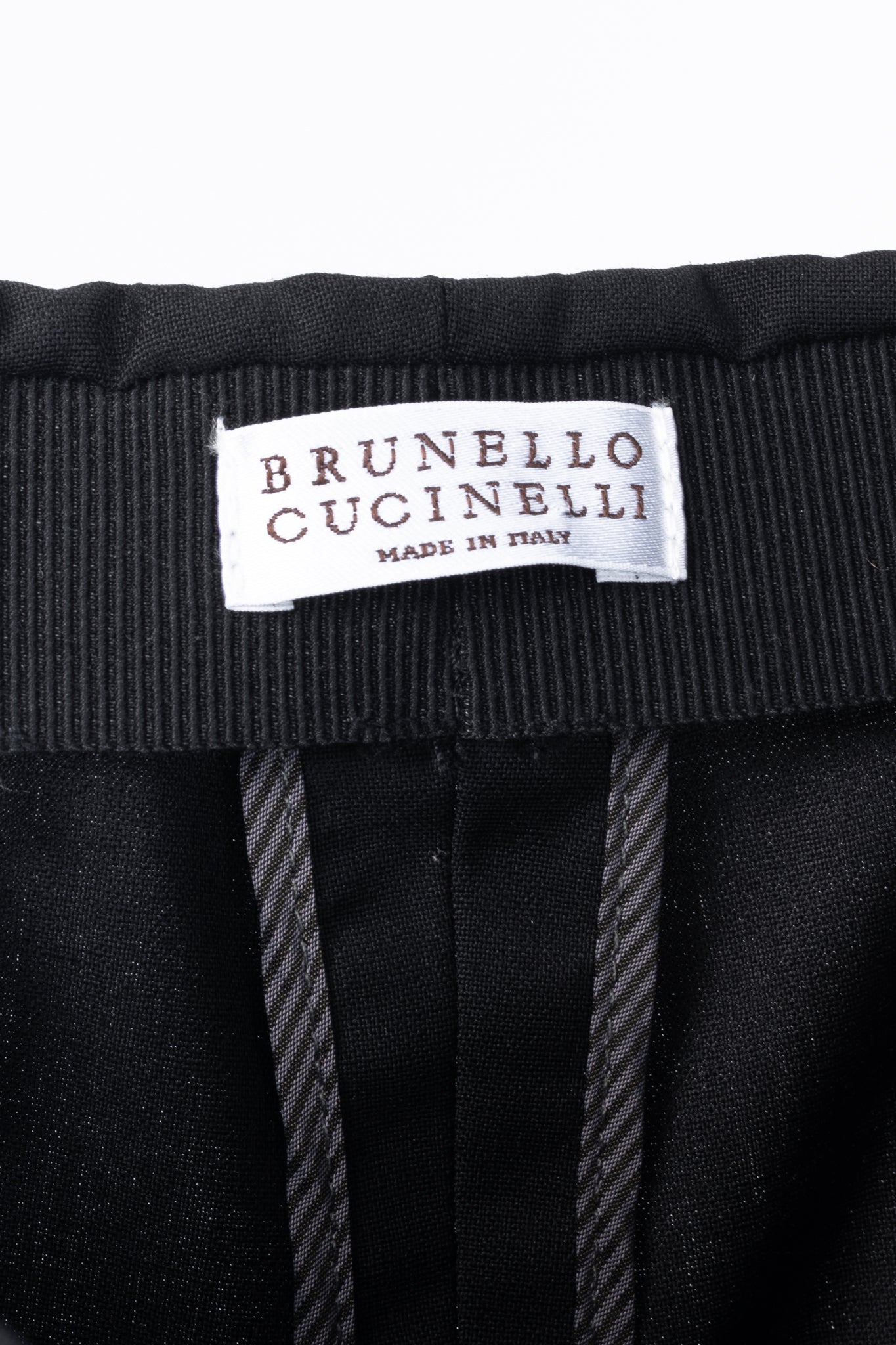 Brunello Cucinelli SS/15 Black Stretch-Wool Pull-On Trousers