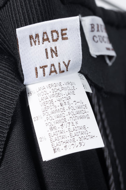 Brunello Cucinelli SS/15 Black Stretch-Wool Pull-On Trousers