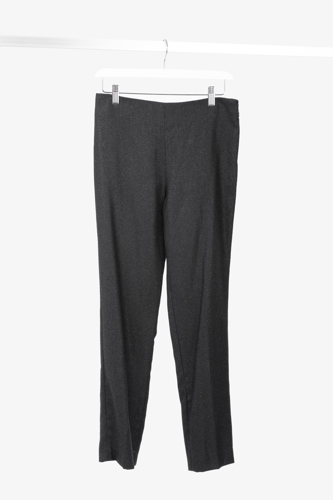Brunello Cucinelli Black Metallic Wool-Blend Trousers