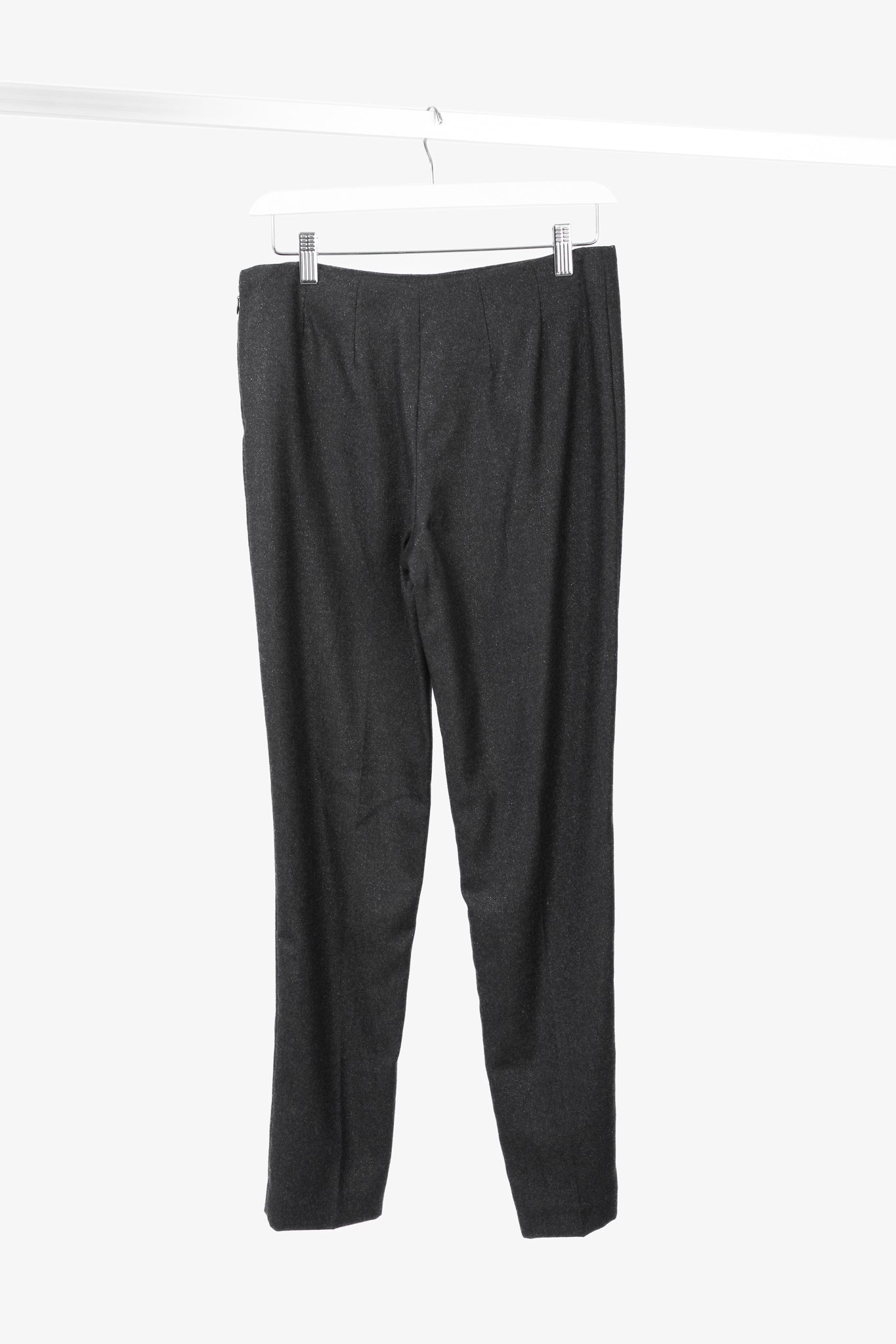 Brunello Cucinelli Black Metallic Wool-Blend Trousers
