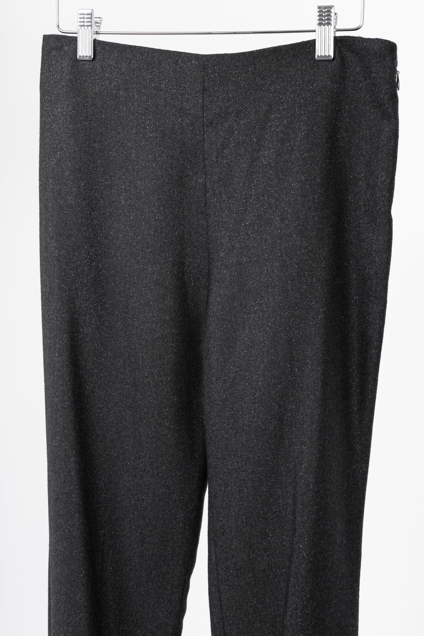 Brunello Cucinelli Black Metallic Wool-Blend Trousers