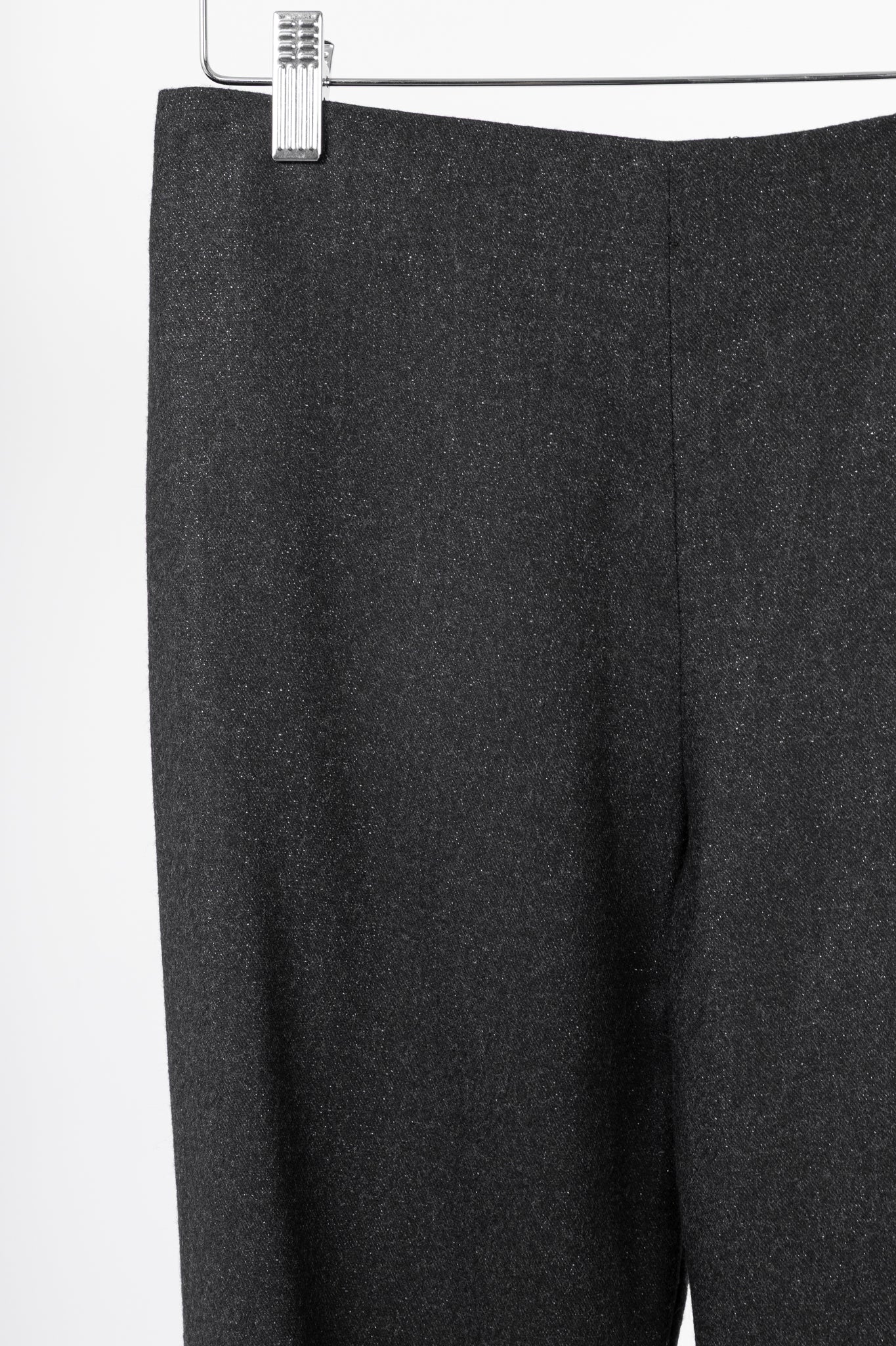 Brunello Cucinelli Black Metallic Wool-Blend Trousers