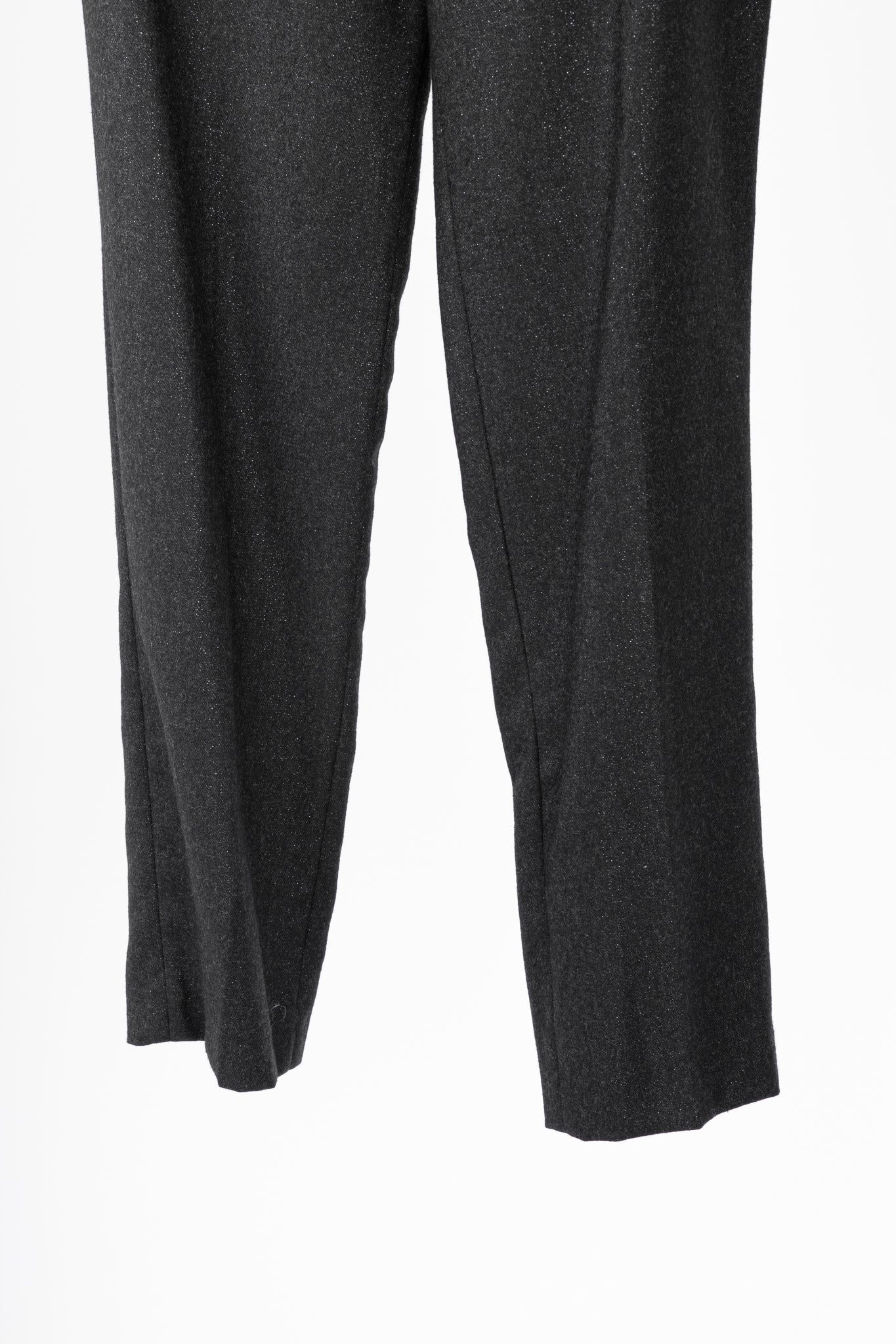 Brunello Cucinelli Black Metallic Wool-Blend Trousers