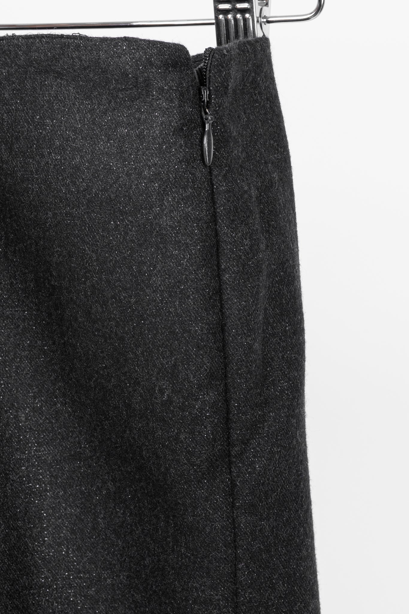 Brunello Cucinelli Black Metallic Wool-Blend Trousers