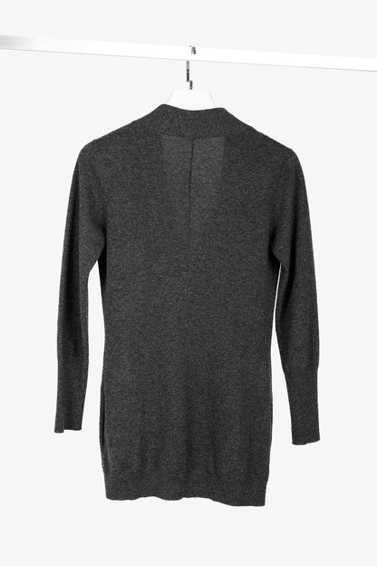 Brunello Cucinelli Grey Cashmere Buttoned V-Neck Cardigan