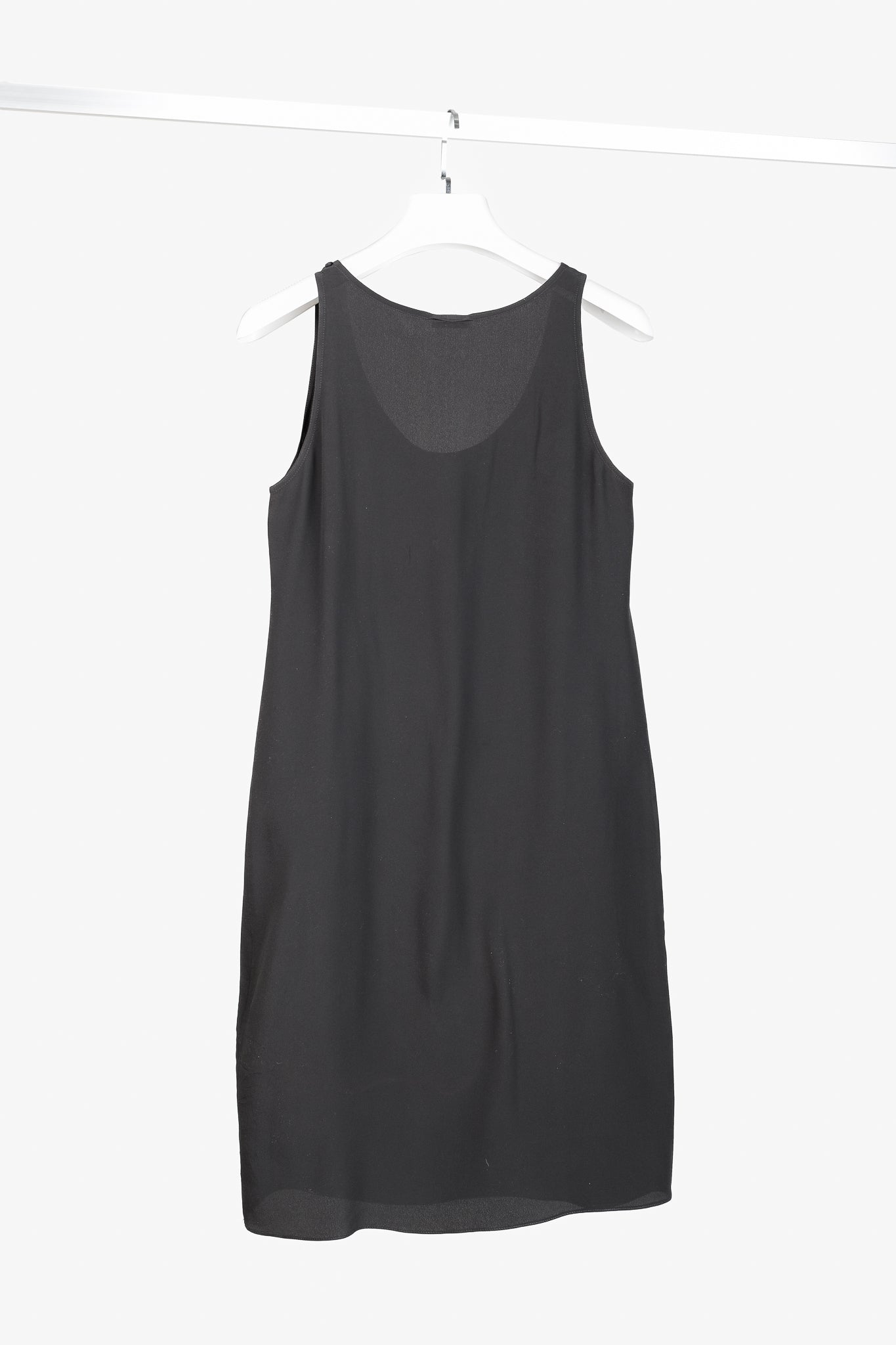Brunello Cucinelli Dark Grey Silk-Blend Slip Dress