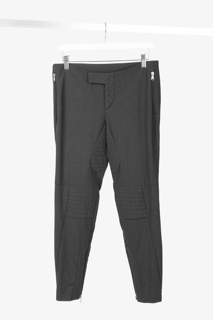 Brunello Cucinelli Anthracite Stretch-Wool Quilted Zip-Hem Trousers
