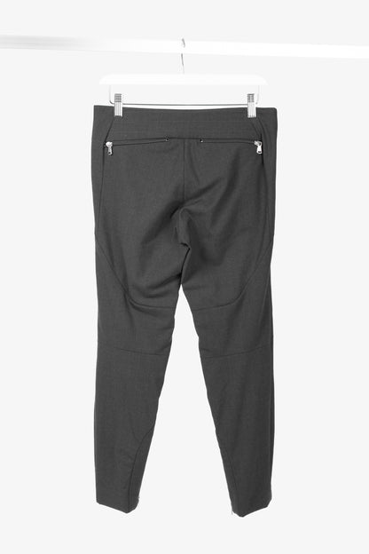 Brunello Cucinelli Anthracite Stretch-Wool Quilted Zip-Hem Trousers