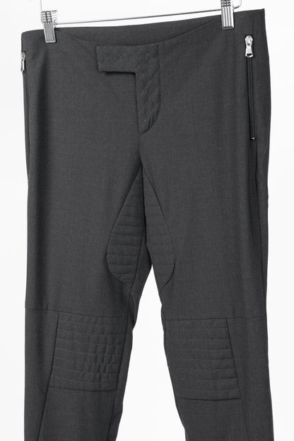Brunello Cucinelli Anthracite Stretch-Wool Quilted Zip-Hem Trousers