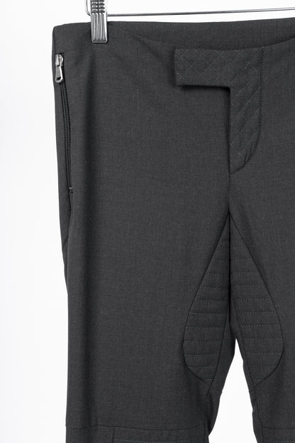 Brunello Cucinelli Anthracite Stretch-Wool Quilted Zip-Hem Trousers