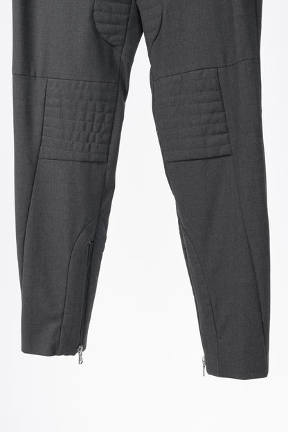 Brunello Cucinelli Anthracite Stretch-Wool Quilted Zip-Hem Trousers