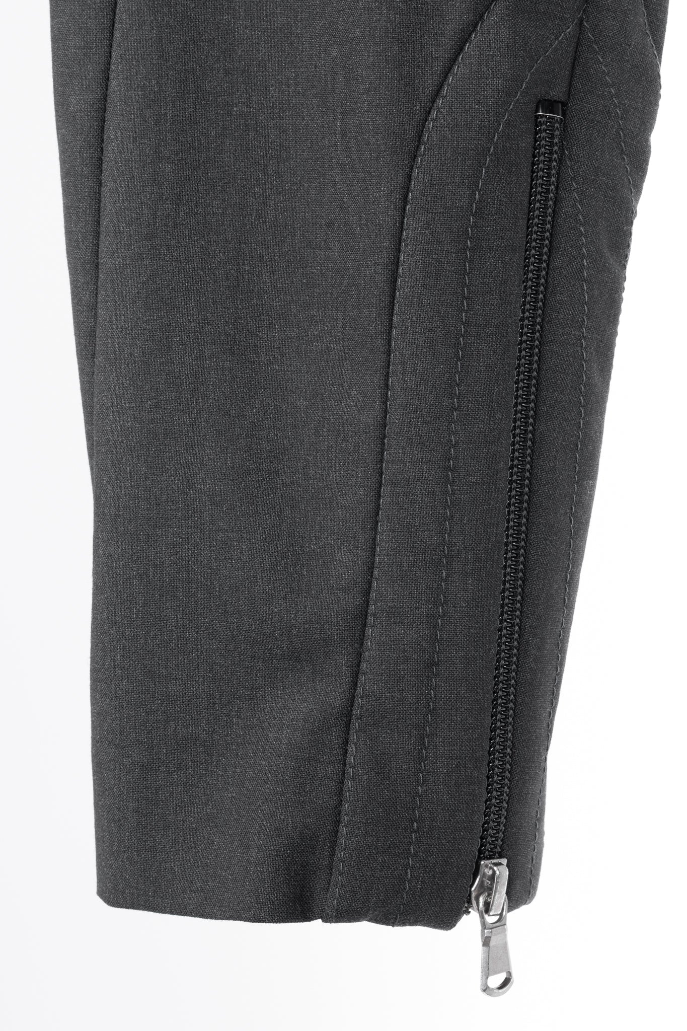 Brunello Cucinelli Anthracite Stretch-Wool Quilted Zip-Hem Trousers