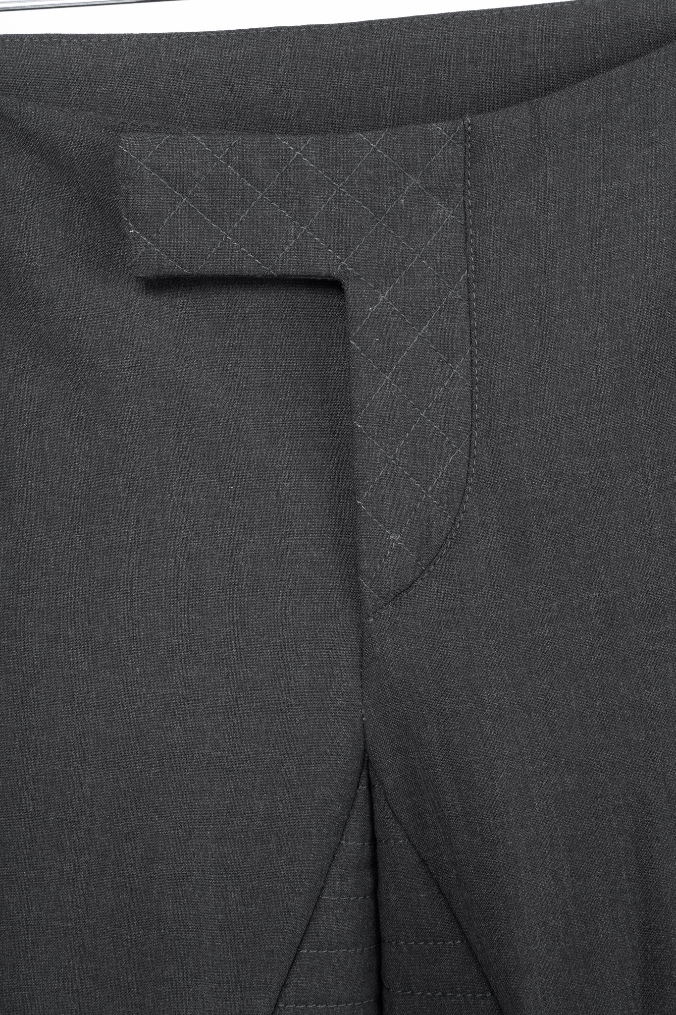 Brunello Cucinelli Anthracite Stretch-Wool Quilted Zip-Hem Trousers