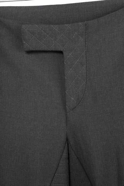 Brunello Cucinelli Anthracite Stretch-Wool Quilted Zip-Hem Trousers