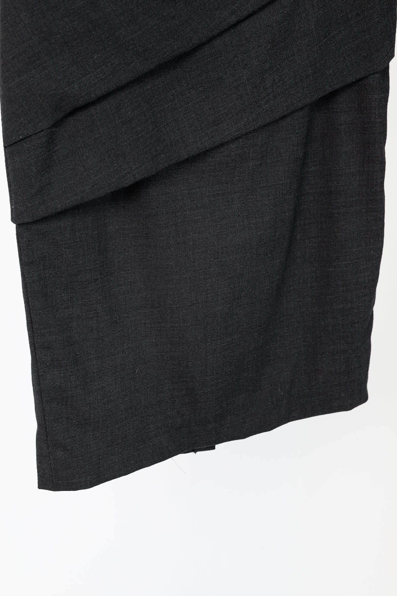 Brunello Cucinelli Grey Wool-Crepe Pleated Pencil Skirt