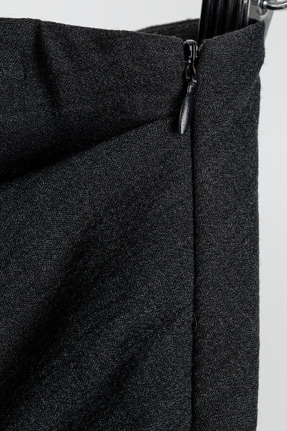 Brunello Cucinelli Grey Wool-Crepe Pleated Pencil Skirt
