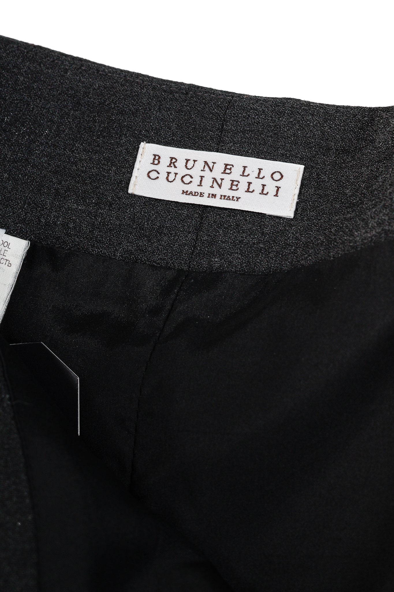 Brunello Cucinelli Grey Wool-Crepe Pleated Pencil Skirt