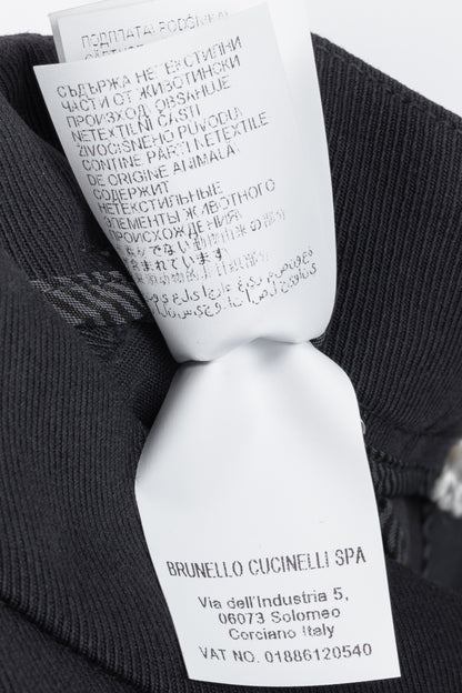 Brunello Cucinelli AW/15 Dark Grey Cotton-Twill Leggings