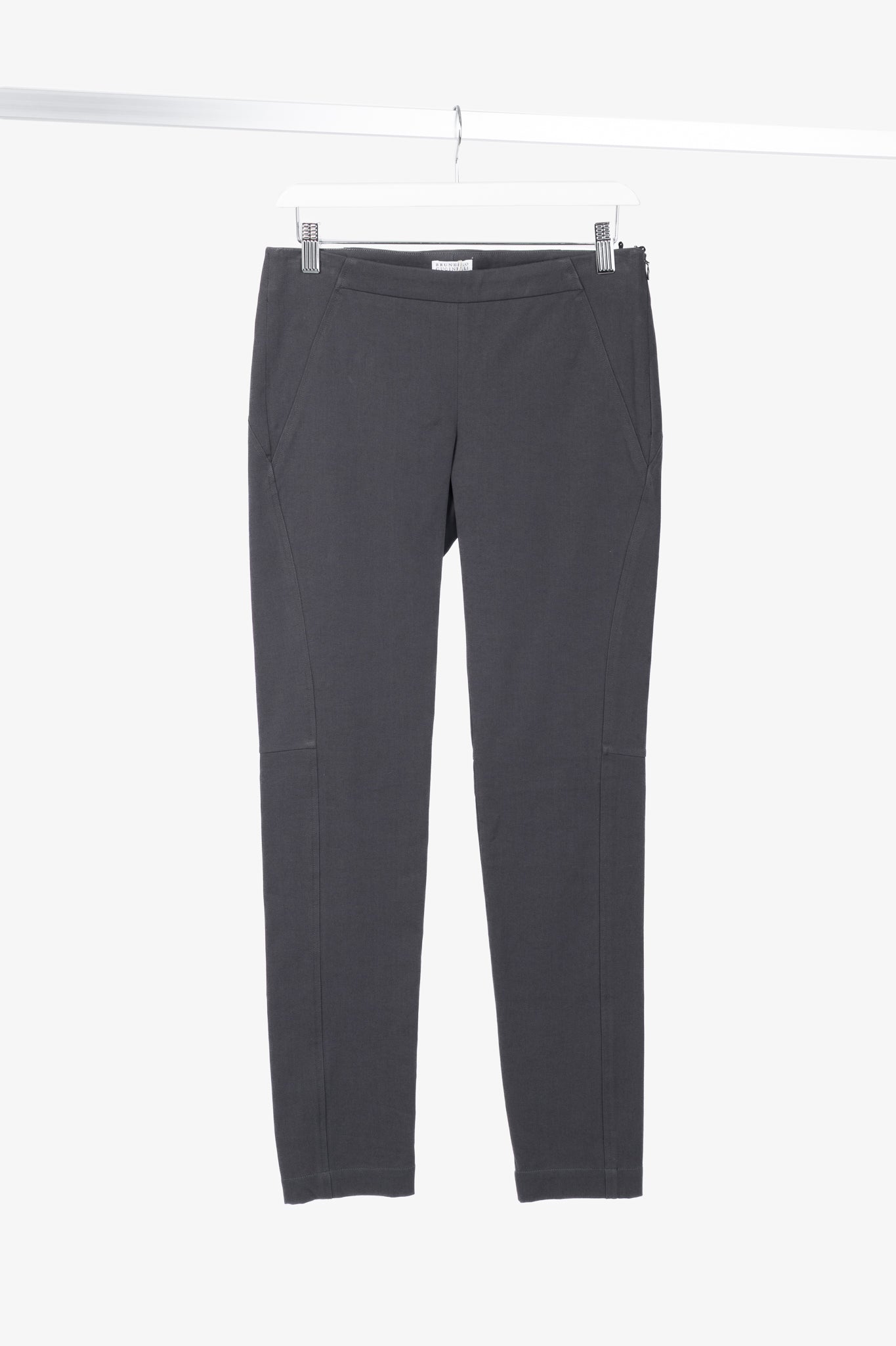 Brunello Cucinelli AW/15 Dark Grey Cotton-Twill Leggings