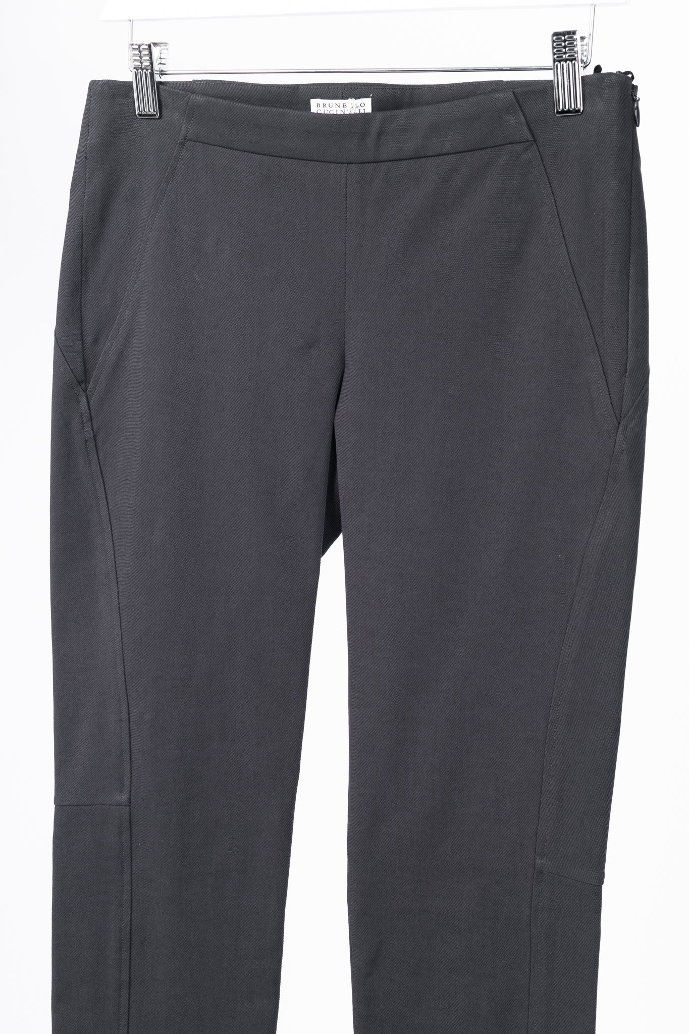 Brunello Cucinelli AW/15 Dark Grey Cotton-Twill Leggings