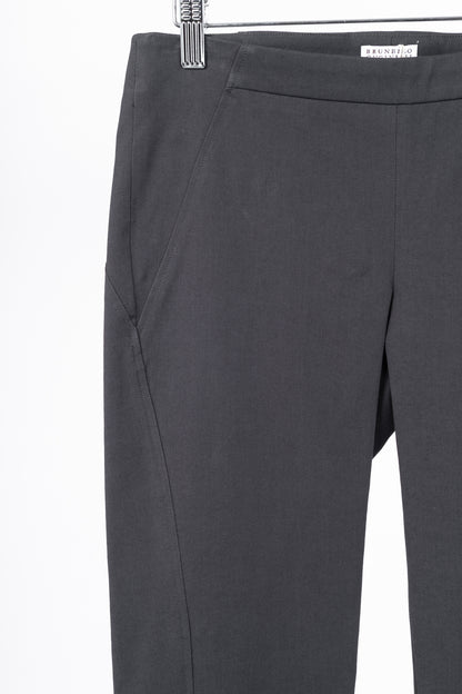 Brunello Cucinelli AW/15 Dark Grey Cotton-Twill Leggings