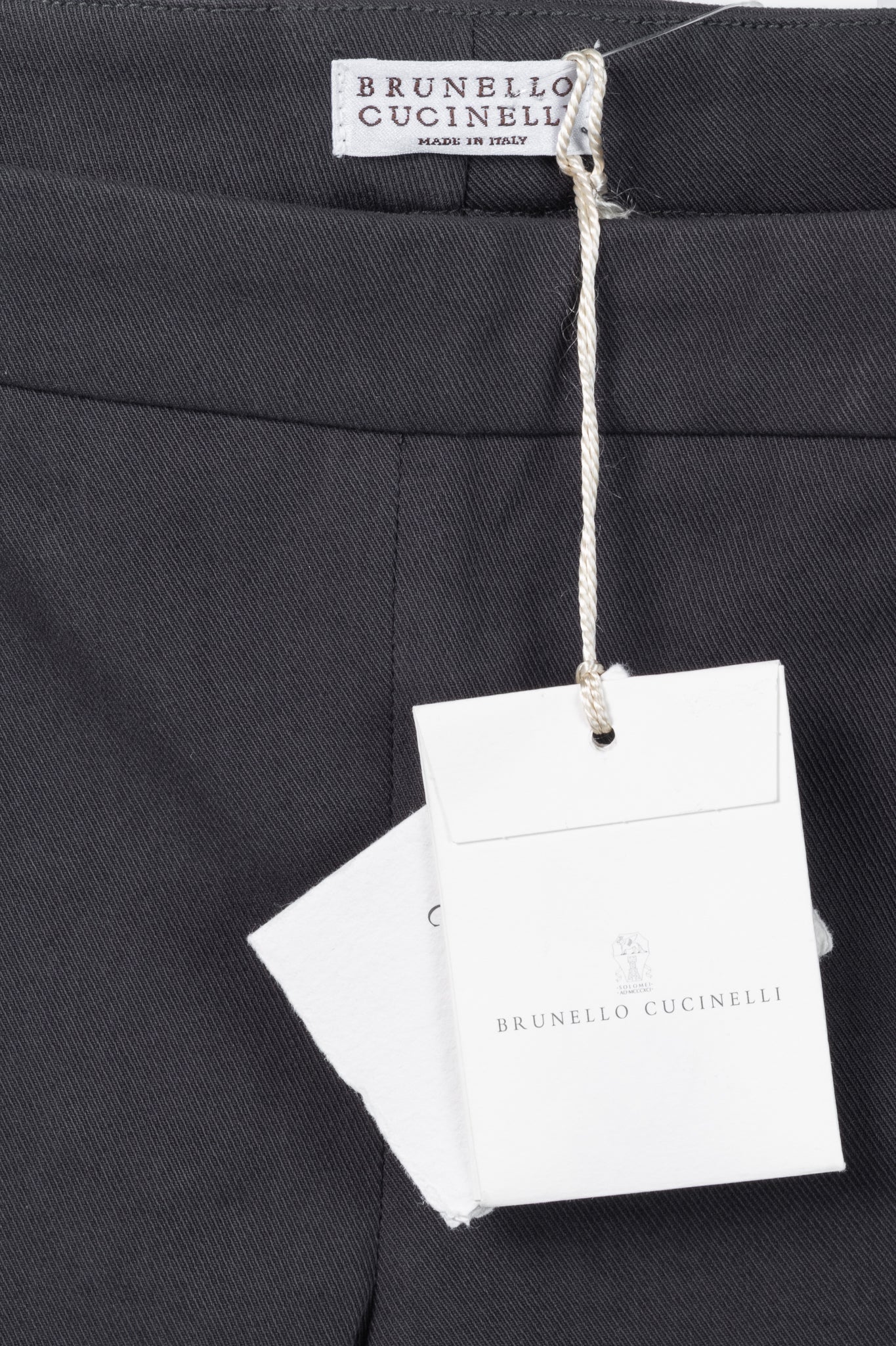 Brunello Cucinelli AW/15 Dark Grey Cotton-Twill Leggings