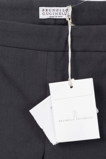 Brunello Cucinelli AW/15 Dark Grey Cotton-Twill Leggings