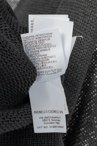 Brunello Cucinelli SS/16 Grey Monili-Cuff Cotton-Knit Cardigan
