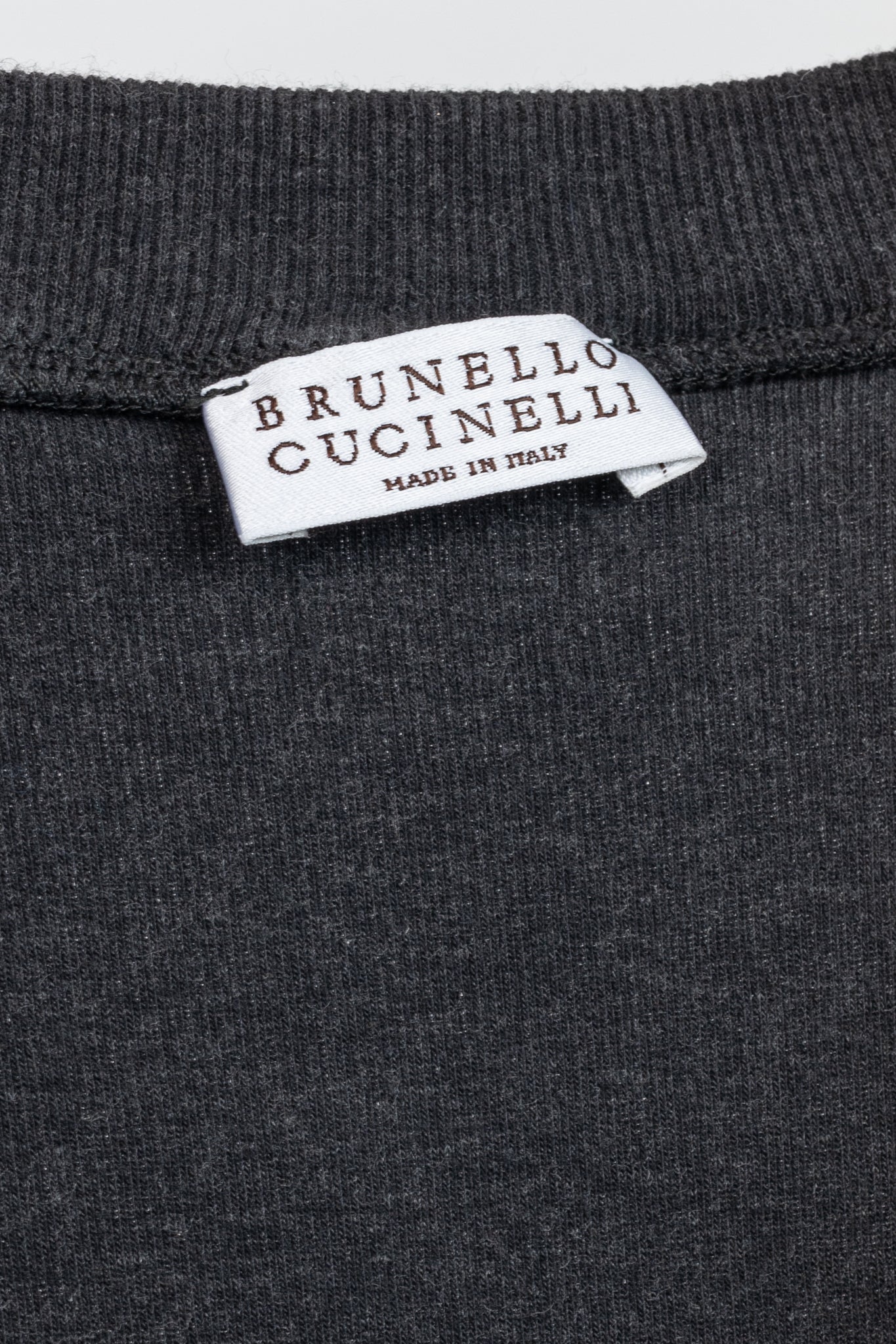 Brunello Cucinelli Grey Cotton-Knit Monili-Bead Pullover