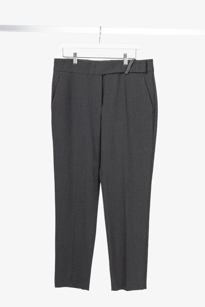 Brunello Cucinelli SS/21 Grey Wool-Blend Monili-Bead Trousers