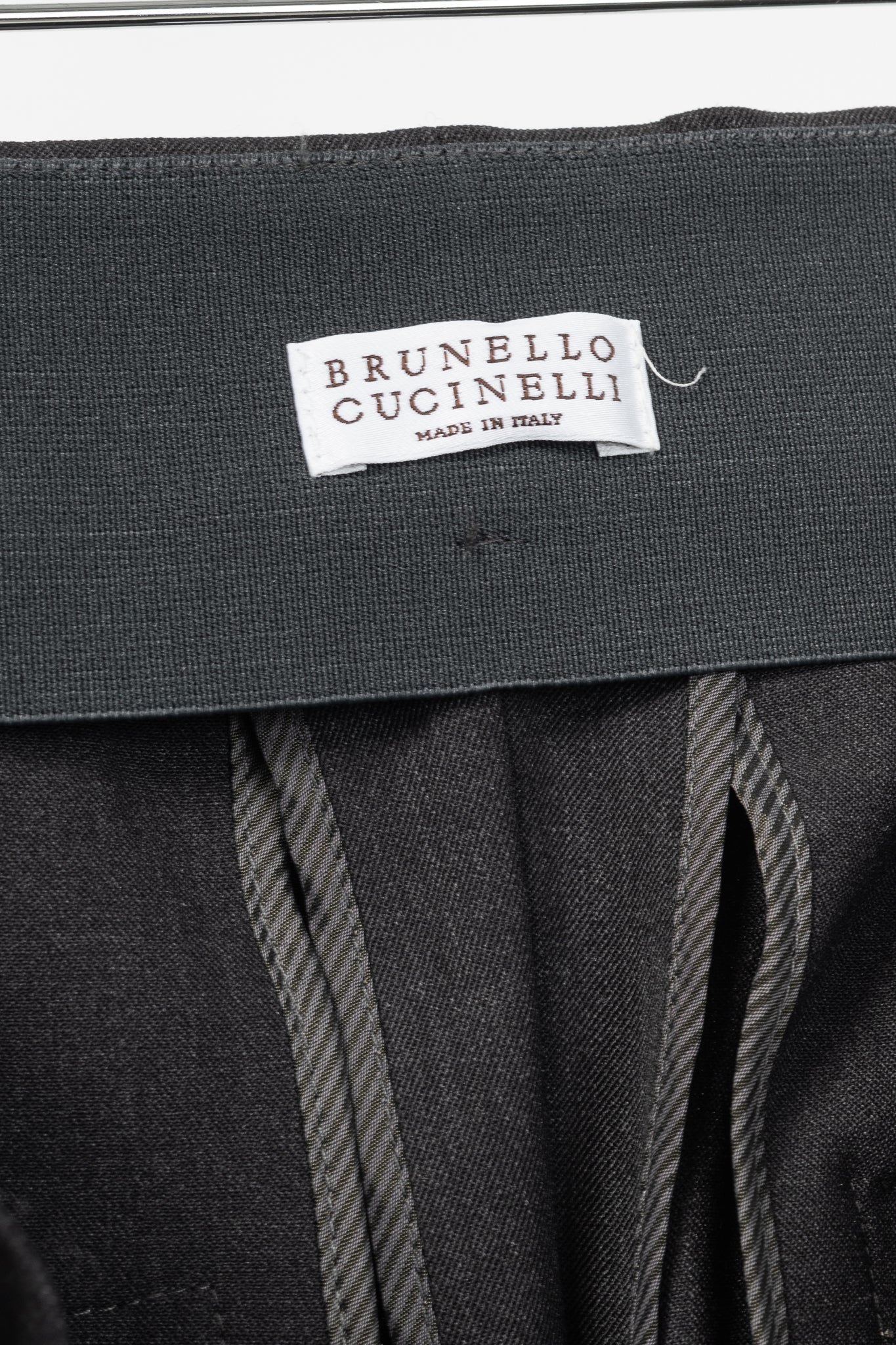 Brunello Cucinelli SS/21 Grey Wool-Blend Monili-Bead Trousers