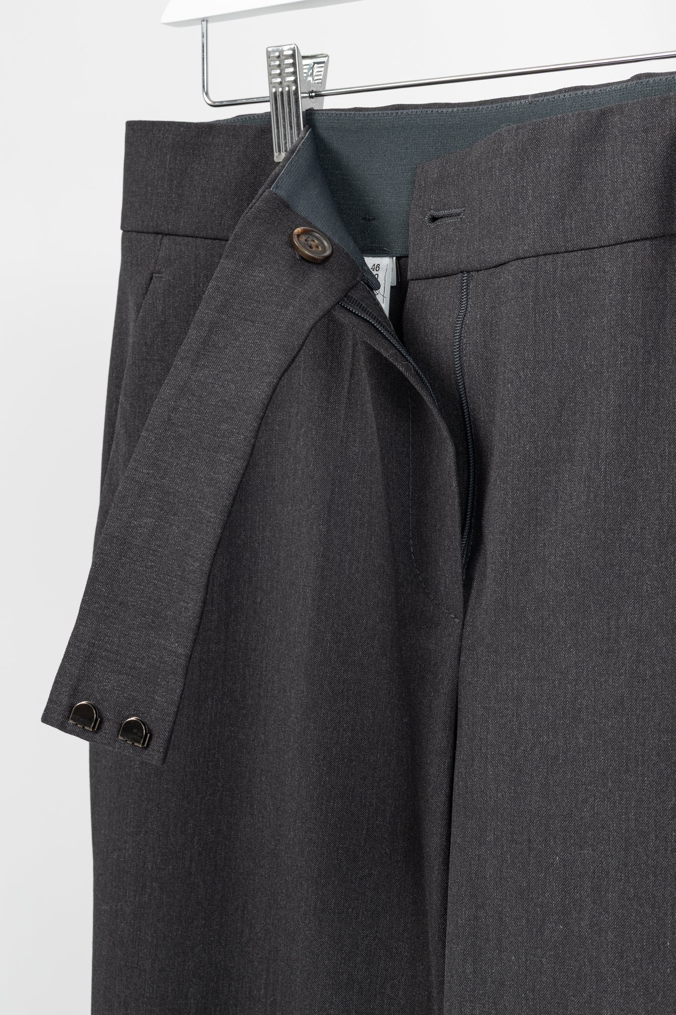 Brunello Cucinelli SS/21 Grey Wool-Blend Monili-Bead Trousers