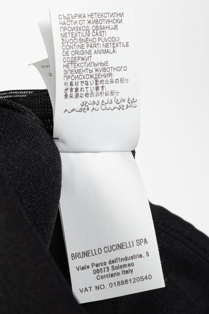 Brunello Cucinelli Grey Stretch-Wool Satin-Lapel Jumpsuit