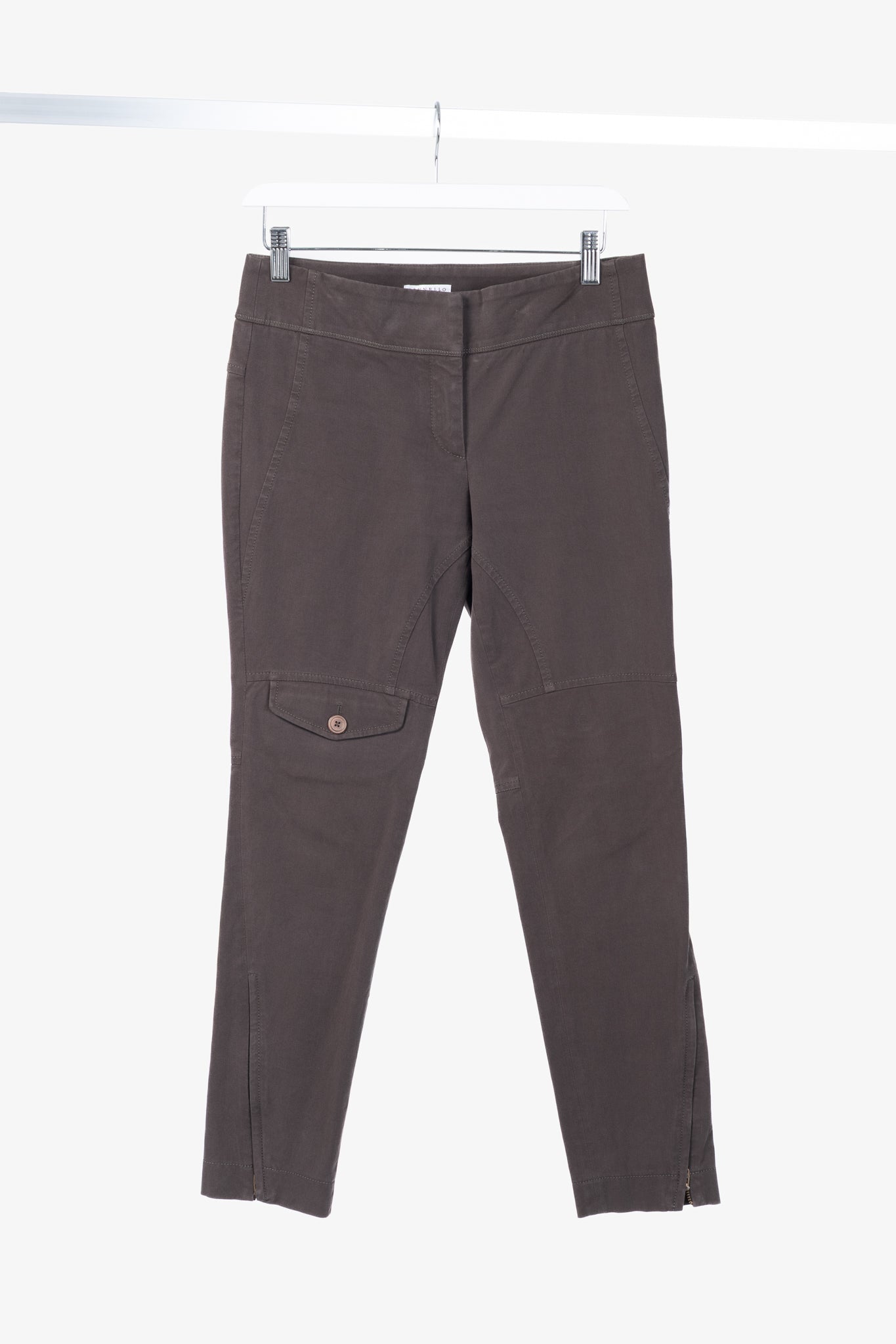 Brunello Cucinelli Brown Cotton-Twill Equestrian Trousers