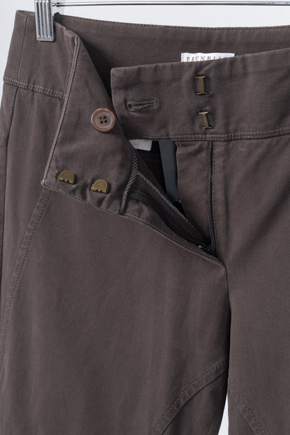 Brunello Cucinelli Brown Cotton-Twill Equestrian Trousers