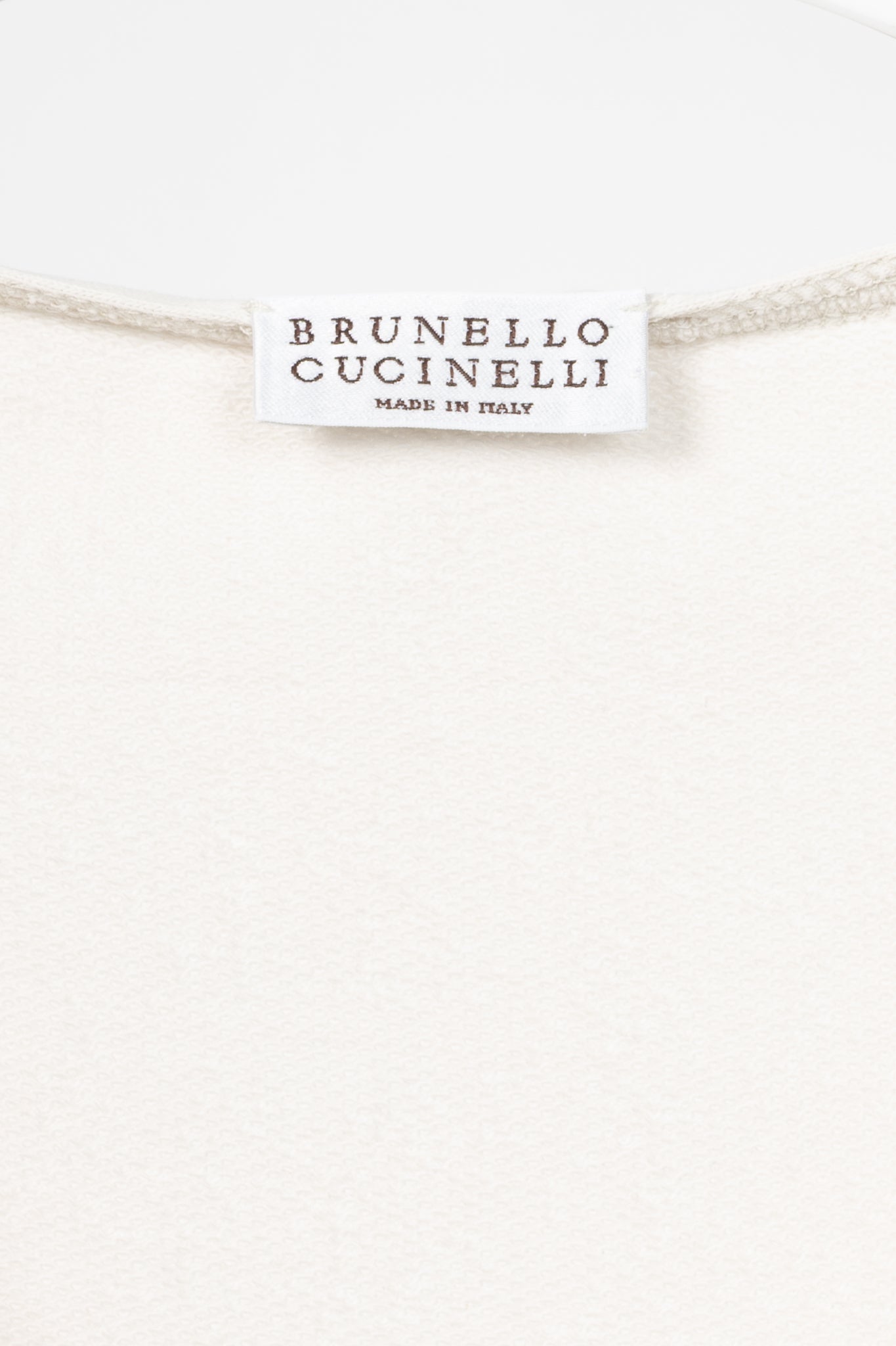 Brunello Cucinelli Oatmeal Cotton-French Terry Fringe-Hem Shift Dress