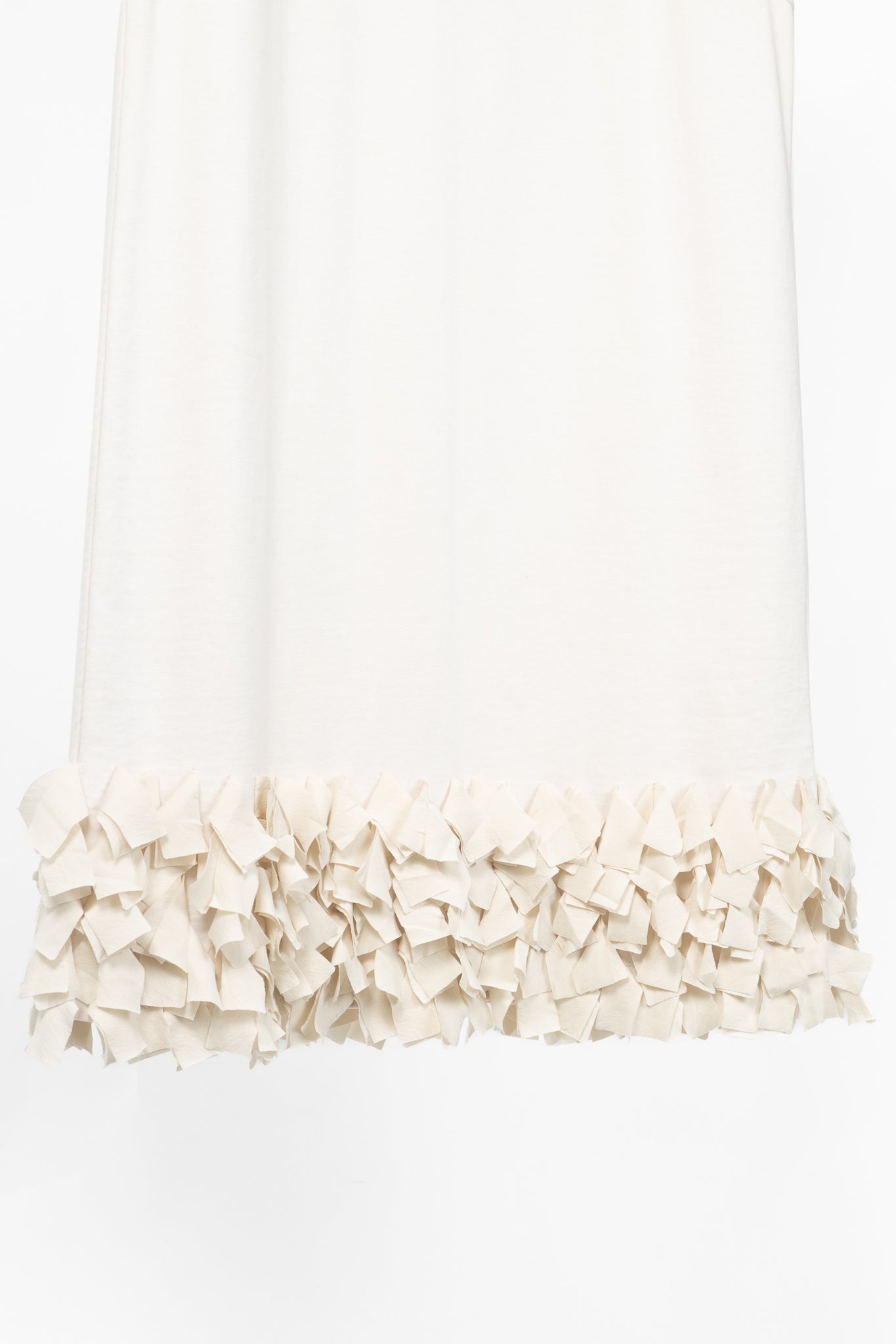 Brunello Cucinelli Oatmeal Cotton-French Terry Fringe-Hem Shift Dress