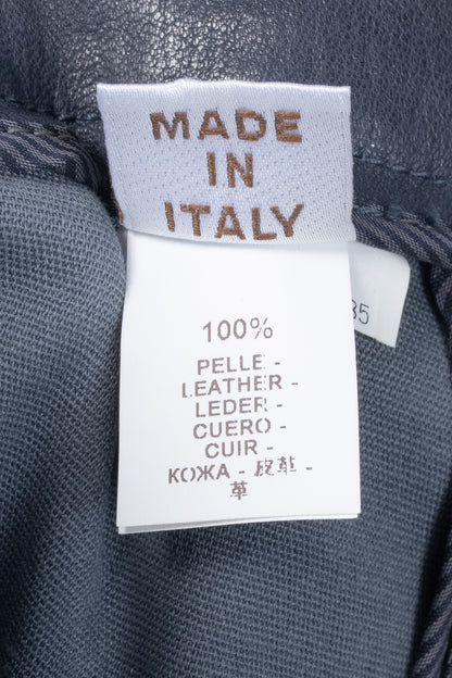 Brunello Cucinelli AW/15 Navy Stretch-Nappa Leather Leggings