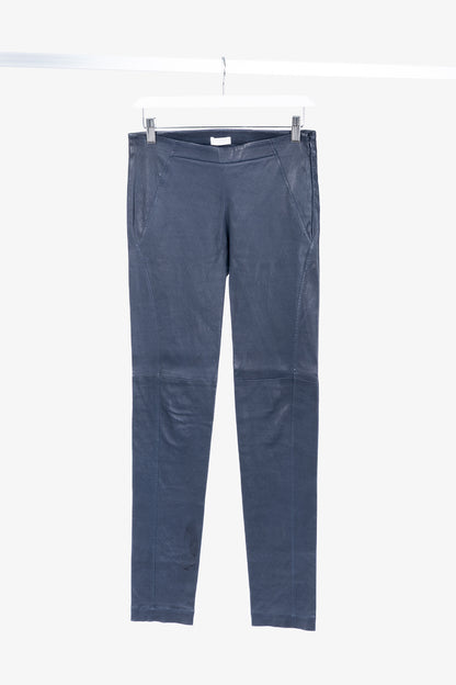 Brunello Cucinelli AW/15 Navy Stretch-Nappa Leather Leggings