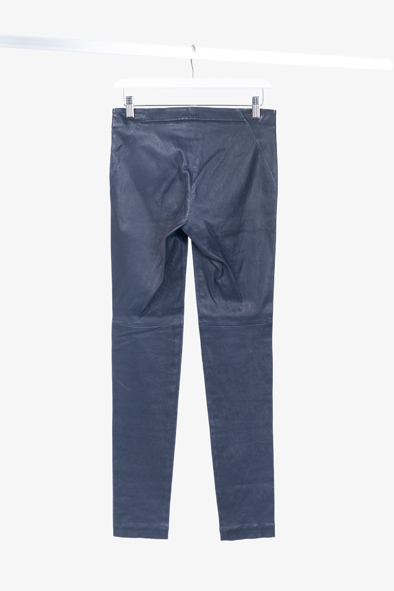 Brunello Cucinelli AW/15 Navy Stretch-Nappa Leather Leggings