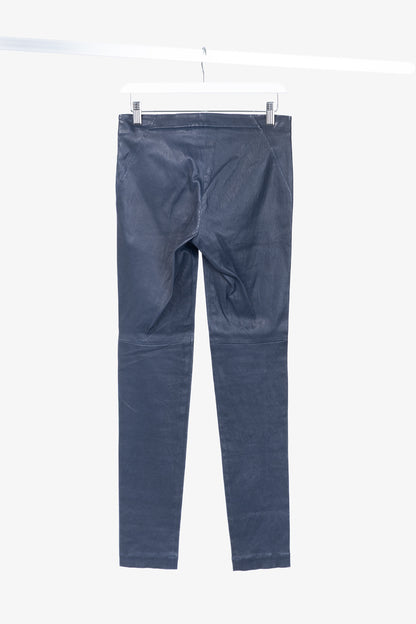 Brunello Cucinelli AW/15 Navy Stretch-Nappa Leather Leggings
