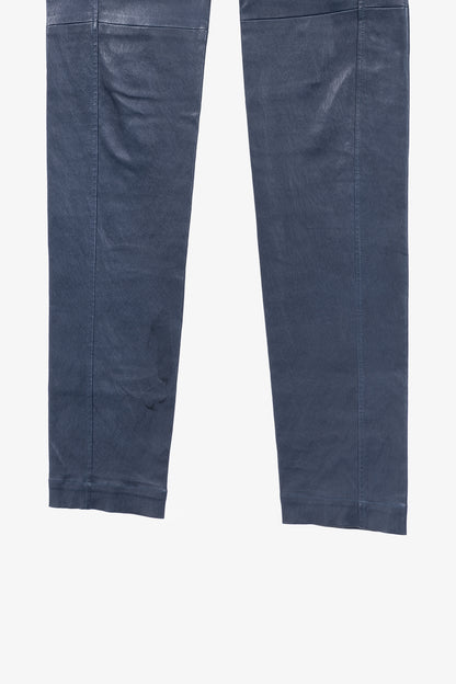 Brunello Cucinelli AW/15 Navy Stretch-Nappa Leather Leggings