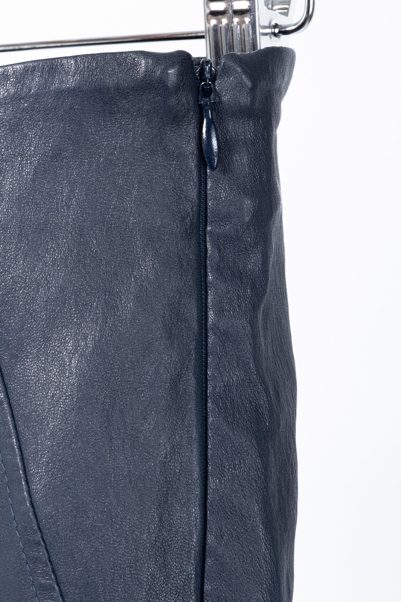 Brunello Cucinelli AW/15 Navy Stretch-Nappa Leather Leggings