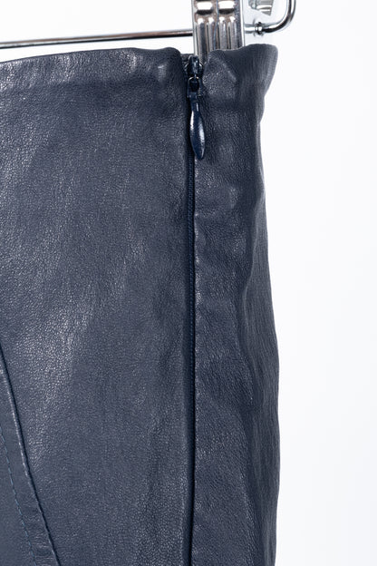 Brunello Cucinelli AW/15 Navy Stretch-Nappa Leather Leggings