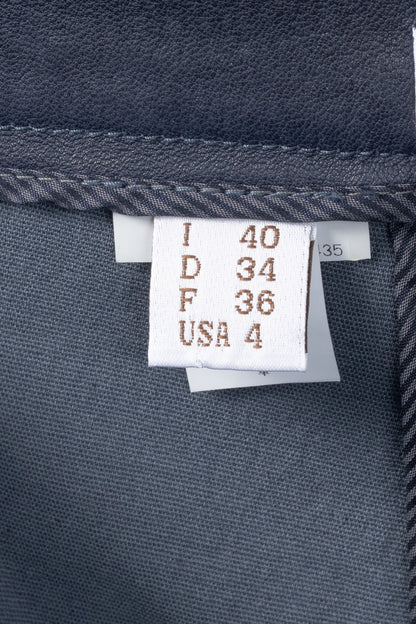 Brunello Cucinelli AW/15 Navy Stretch-Nappa Leather Leggings
